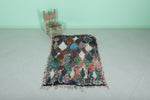 Knotted Boucherouite Rug 3.4 x 5.2 Feet - Vibrant Moroccan Charm