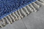 Moroccan solid blue rug - Berber rug - Custom rug