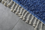 Moroccan solid blue rug - Berber rug - Custom rug