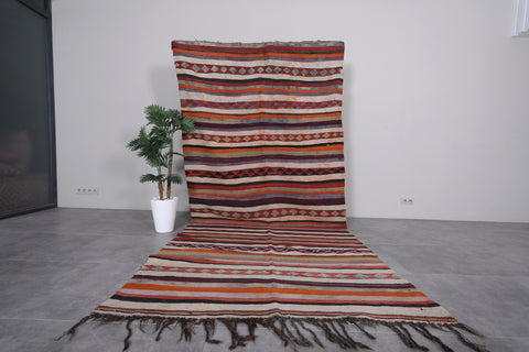 Long Moroccan blanket rug 5.5 FT X 11.7 FT