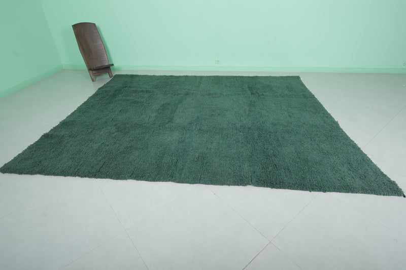 Green Beni Ourain Rug - 8 x 9.8 Feet | Handmade Moroccan Wool