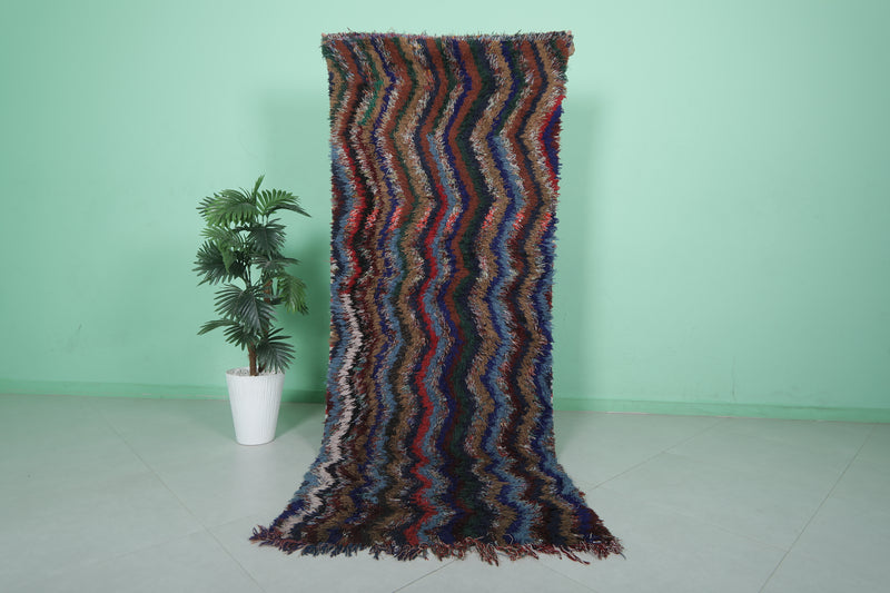 Handmade Runner Rug - 3.1 x 8.3 ft | Multicolor Zigzag Design