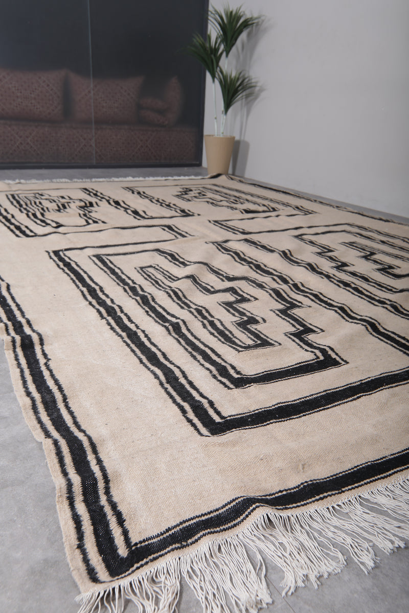 Large Moroccan Rug - 9.6 x 14.2 ft | Handwoven Geometric Wool