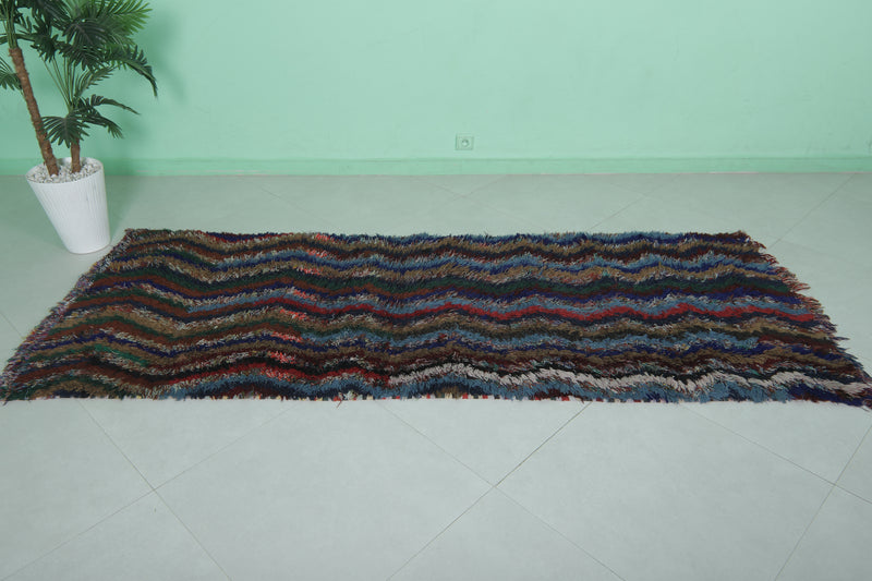 Handmade Runner Rug - 3.1 x 8.3 ft | Multicolor Zigzag Design