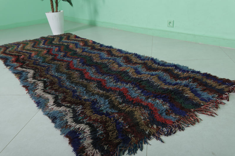 Handmade Runner Rug - 3.1 x 8.3 ft | Multicolor Zigzag Design