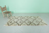 handmade moroccan runner rug 2.6 X 5.9 Feet