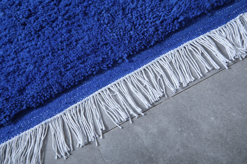 Blue Handmade Beni ourain rug - Berber rug - Wool rug