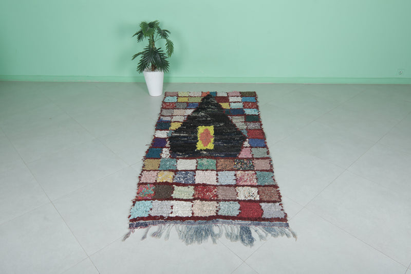 Runner Boucherouite Rug - 3.4x7.1 ft | Handwoven Moroccan Design