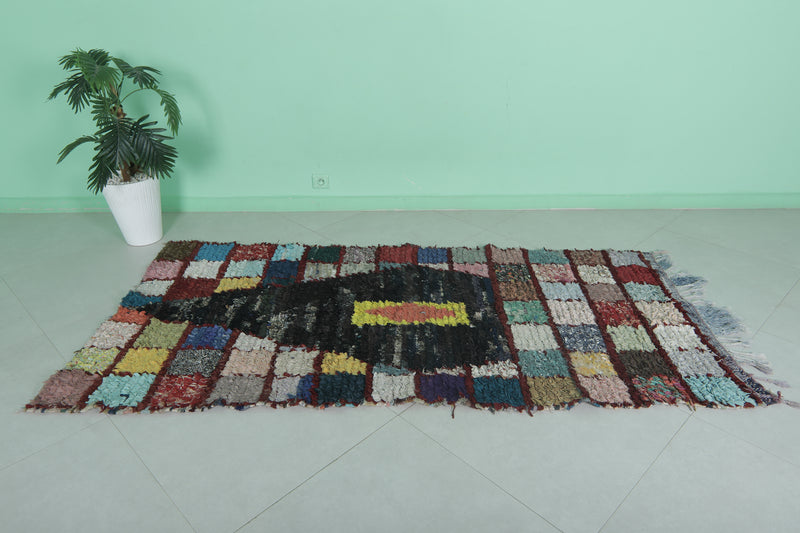 Runner Boucherouite Rug - 3.4x7.1 ft | Handwoven Moroccan Design