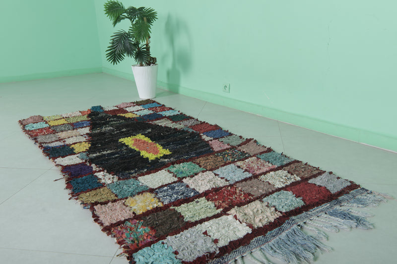 Runner Boucherouite Rug - 3.4x7.1 ft | Handwoven Moroccan Design