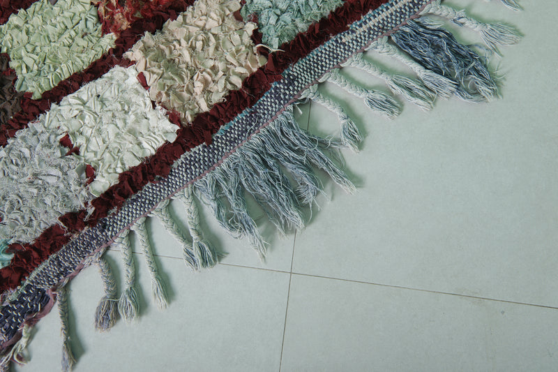 Runner Boucherouite Rug - 3.4x7.1 ft | Handwoven Moroccan Design