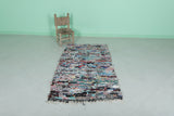 Hand knotted Boucherouite rug 3.1 x 5.7 Feet