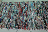 Hand knotted Boucherouite rug 3.1 x 5.7 Feet