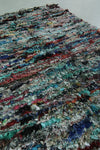 Hand knotted Boucherouite rug 3.1 x 5.7 Feet