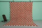 Moroccan Checkered Rug - 9 x 12 Feet | Handmade Wool Area Rug