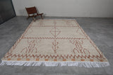 Authentic Moroccan Rug - 8.3 x 10.3 ft | Beige with Tribal Motifs