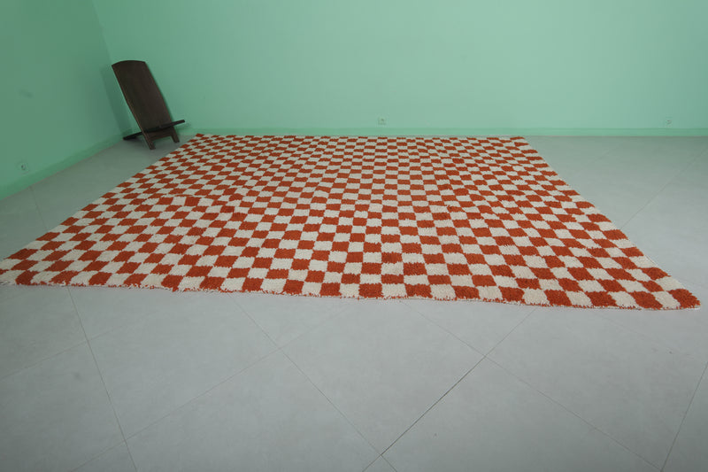 Moroccan Checkered Rug - 9 x 12 Feet | Handmade Wool Area Rug