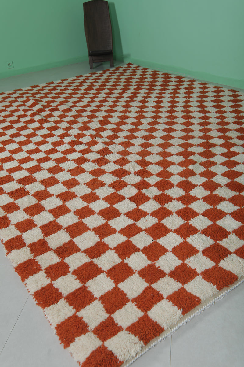 Moroccan Checkered Rug - 9 x 12 Feet | Handmade Wool Area Rug