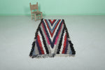 Moroccan Runner Boucherouite rug 2.9 x 6.7 Feet