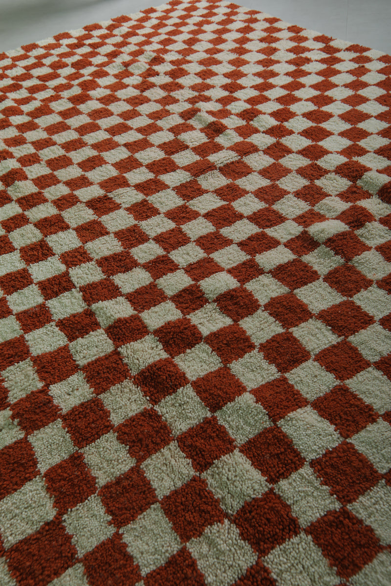 Moroccan Checkered Rug - 9 x 12 Feet | Handmade Wool Area Rug