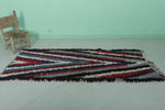 Moroccan Runner Boucherouite rug 2.9 x 6.7 Feet