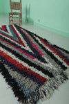 Moroccan Runner Boucherouite rug 2.9 x 6.7 Feet