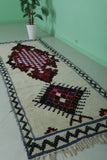 Vintage moroccan berber rug 3.6 X 9.2 Feet