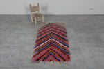 Moroccan berber rug 2.4 X 5.9 Feet - Boucherouite Rugs