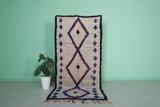 Vintage moroccan runner rug3.9 FT X 7.9 FT