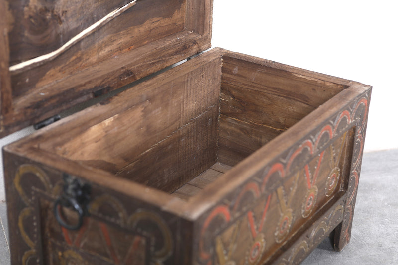 Vintage Moroccan chest  H 13.7 INCHES X W 19.8 INCHES X D 11.4 INCHES