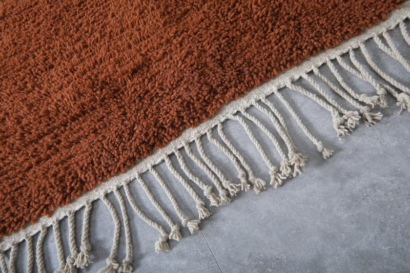 Brown Moroccan Rug - 5.4 x 8 Feet | Handmade Wool Rug