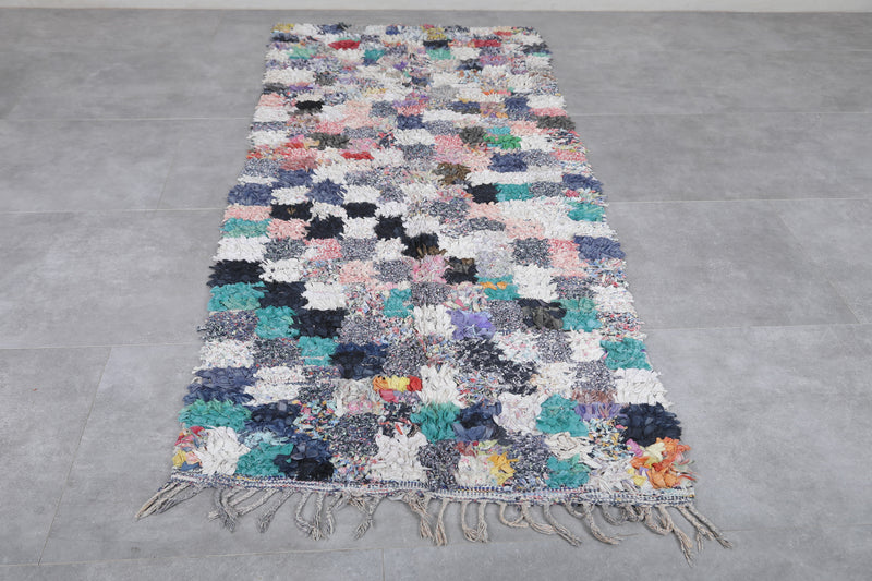 Colorful Runner Boucherouite Rug - 3.5x8.4 ft | Handwoven Eco-Friendly