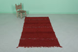 Red Moroccan Kilim Rug 3.6 X 6.3 Feet