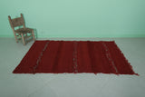 Red Moroccan Kilim Rug 3.6 X 6.3 Feet