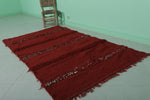 Red Moroccan Kilim Rug 3.6 X 6.3 Feet