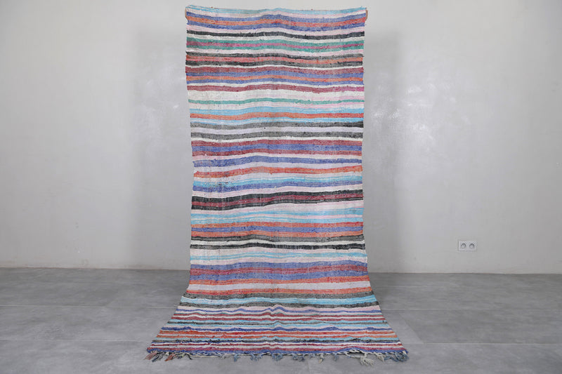 Striped Moroccan Runner Rug 3.8 x 9 Feet - Vibrant Handmade Design