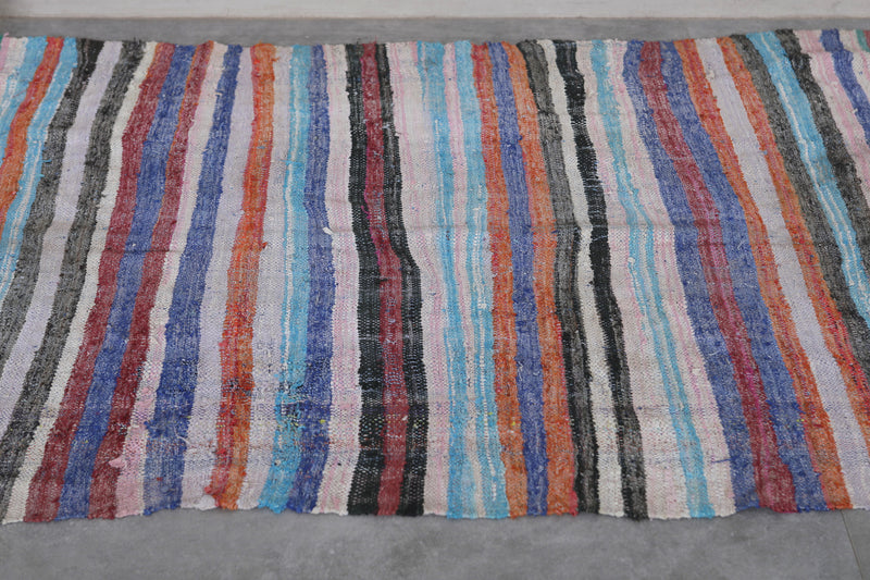 Striped Moroccan Runner Rug 3.8 x 9 Feet - Vibrant Handmade Design