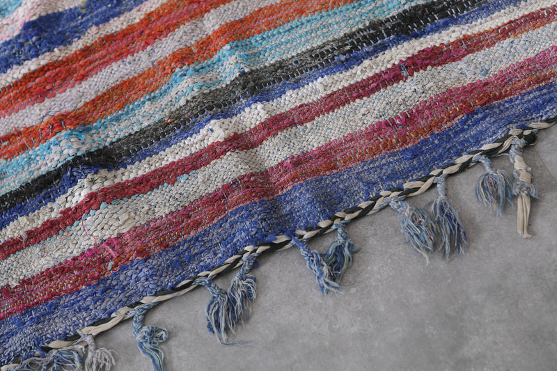 Striped Moroccan Runner Rug 3.8 x 9 Feet - Vibrant Handmade Design