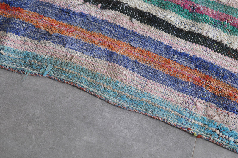 Striped Moroccan Runner Rug 3.8 x 9 Feet - Vibrant Handmade Design