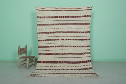 Vintage moroccan handwoven kilim  5 FT X 7.1 FT