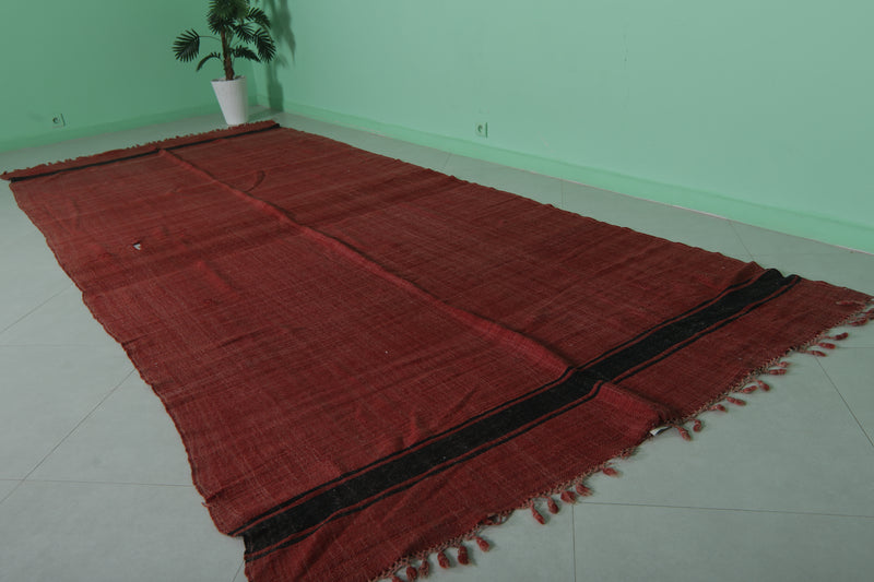 Red Moroccan Rug 5.8x14.2 FT - Handwoven Berber Carpet