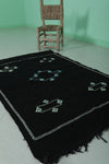 Black moroccan handwoven kilim 3 FT X 4.8 FT