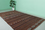 Handwoven Moroccan kilim rug 5.6 FT X 10.9 FT