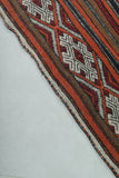 Handwoven Moroccan kilim rug 5.6 FT X 10.9 FT