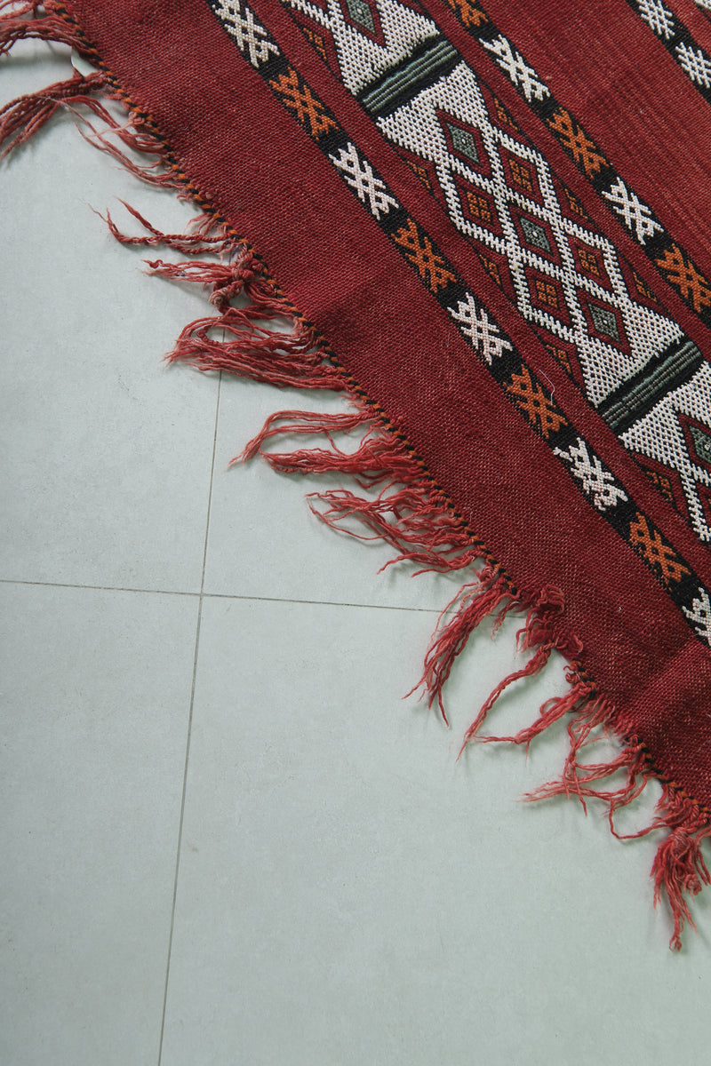 Handwoven Berber Kilim Rug - 5.1 FT × 10.9 FT | Moroccan Artisan Masterpiece