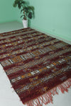 Red Moroccan berber rug 5.9 FT X 9.6 FT