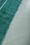 Green moroccan handwoven kilim 3 FT X 4.6 FT