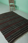 Vintage handwoven kilim rug 3.8 FT X 5.5 FT