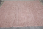 Pink Moroccan Rug - 7.6 x 8.6 Feet | Handwoven Wool Carpet