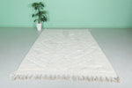 Elegant Moroccan Wool Rug - 6.7 FT × 10.1 FT | Handwoven Ivory Diamond Pattern